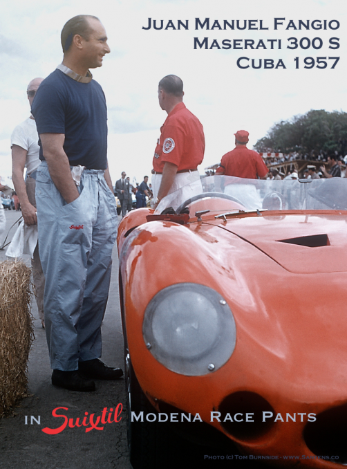 Juan Manuel Fangio in Modena Race Pant und Cuba T-Shirt