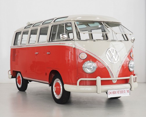 Nr. 99 1963 Volkswagen T1 Sondermodell 21 Fenster, originaler Samba-Bus in herausragendem Zustand, ausgeliefert nach San Francisco, von VW zertifiziert, erzielter Preis € 120.600; © Dorotheum 