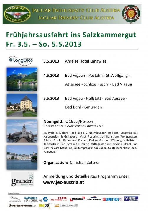 Infoblatt Frühjahrsausfahrt Salzkammergut