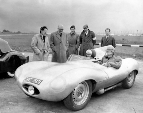 Norman Dewis, Sir William Lyons, Minister of Transport, D-Type Prototype MIRA 1954
