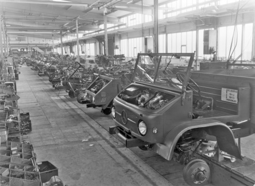 	  Unimog-Produktion in den 1960er Jahren.  Foto: Auto-Medienportal.Net/Daimler