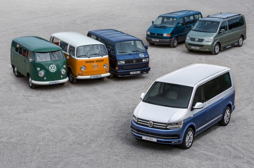 Sechs Generationen Volkswagen Transporter.  Foto: Auto-Medienportal.Net/Volkswagen